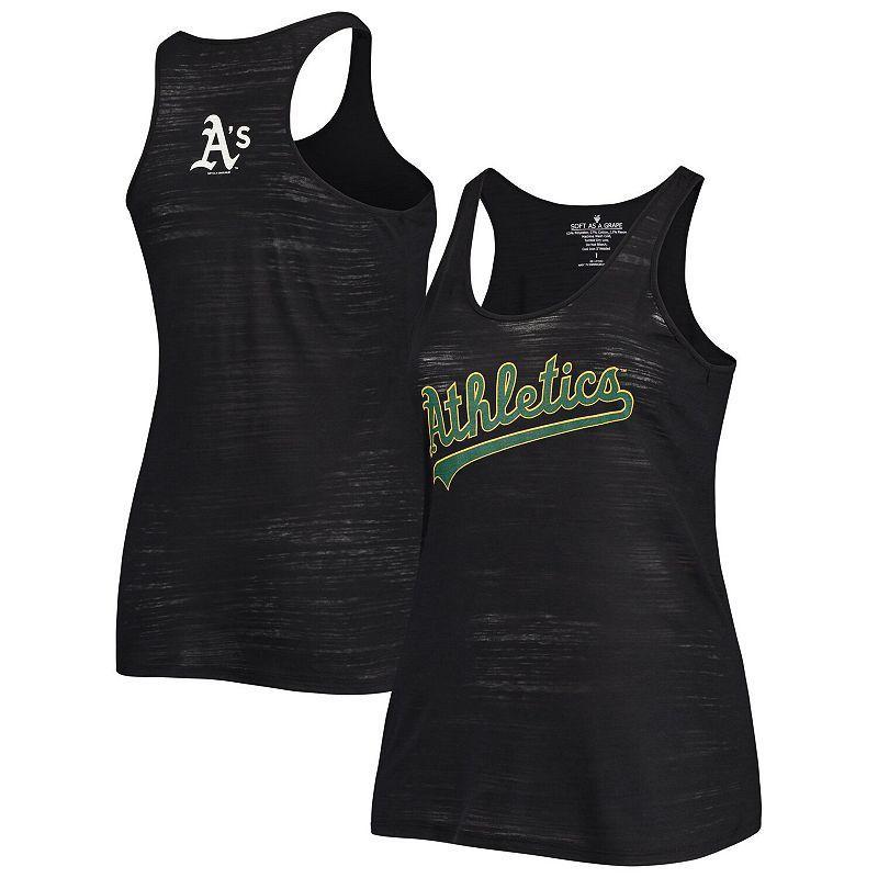 Womens Soft as a Grape Oakland Athletics Plus Size Swing for the Fences Tri-Blend Racerback Tank Top Product Image