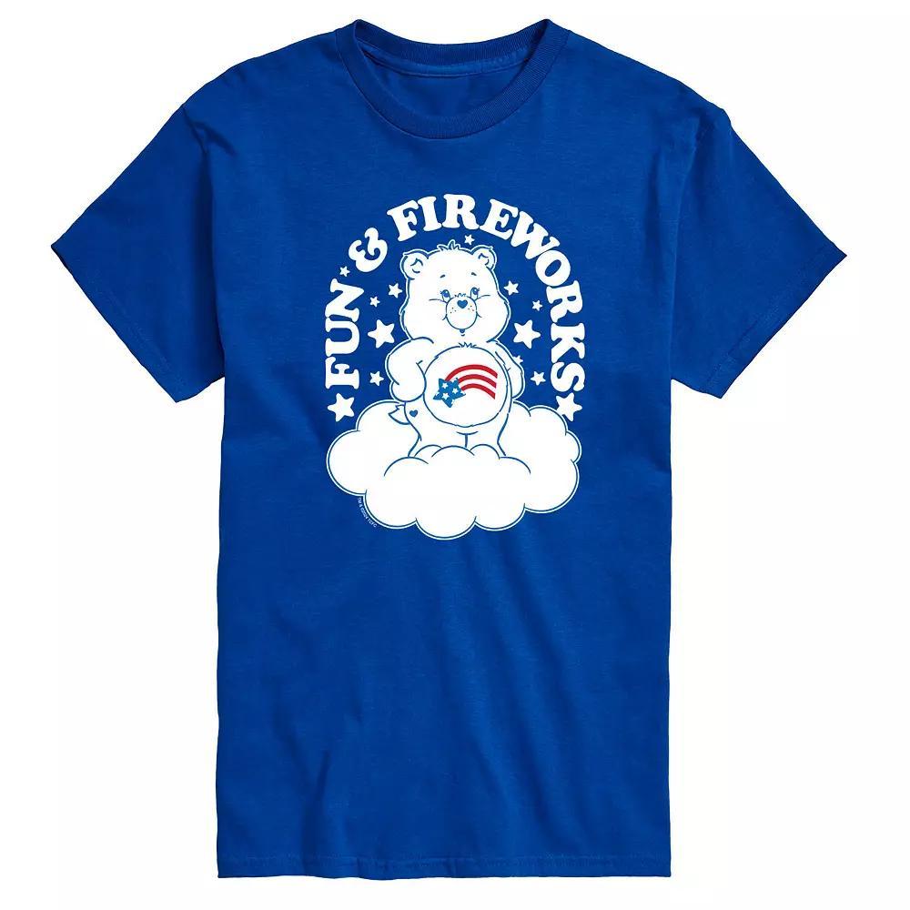 Men's Care Bears American Fun Fireworks Graphic Tee, Size: Large, Blue Product Image