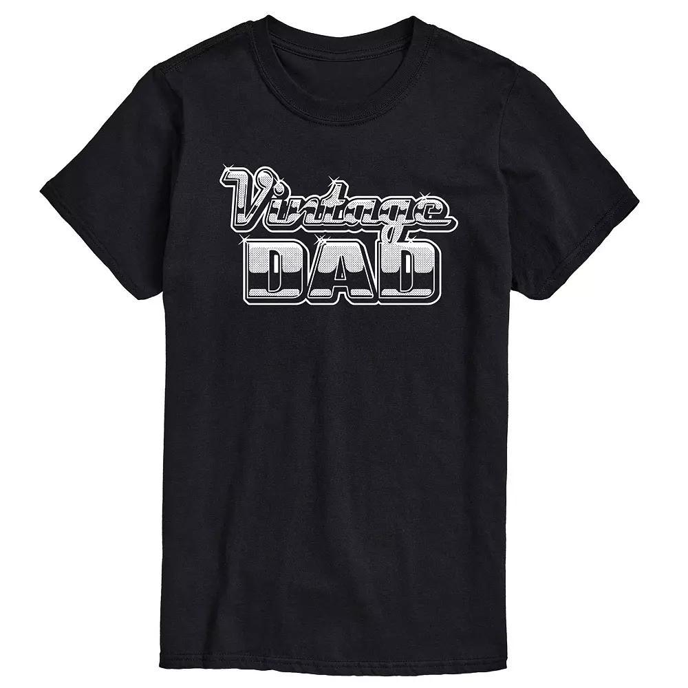Big & Tall "Vintage Dad" Chrome Letters Graphic Tee, Men's,  Product Image