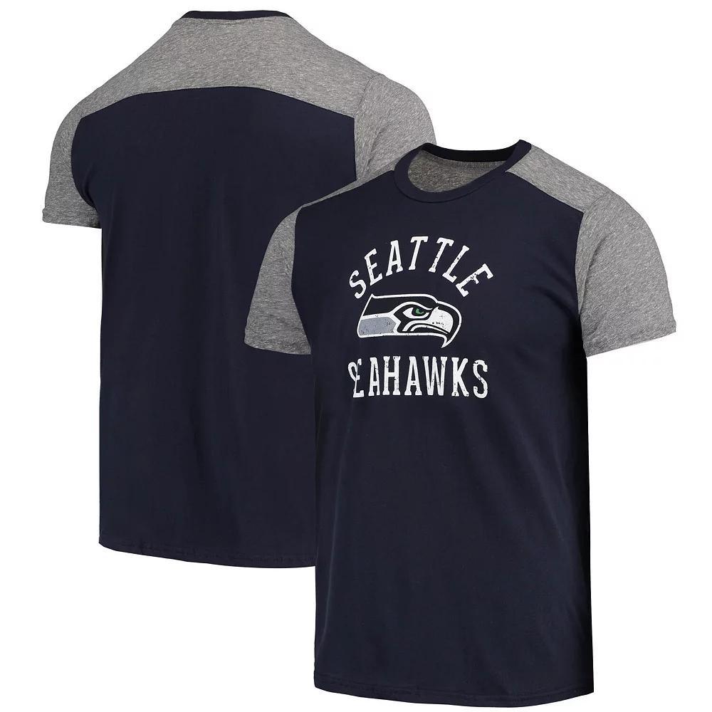 Men's Majestic Threads College Navy/Gray Seattle Seahawks Field Goal Slub T-Shirt, Size: Medium, Blue Product Image