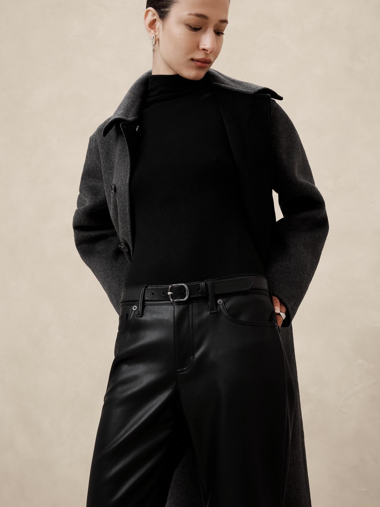 Mid-Rise Bootcut Vegan Leather Pant Product Image