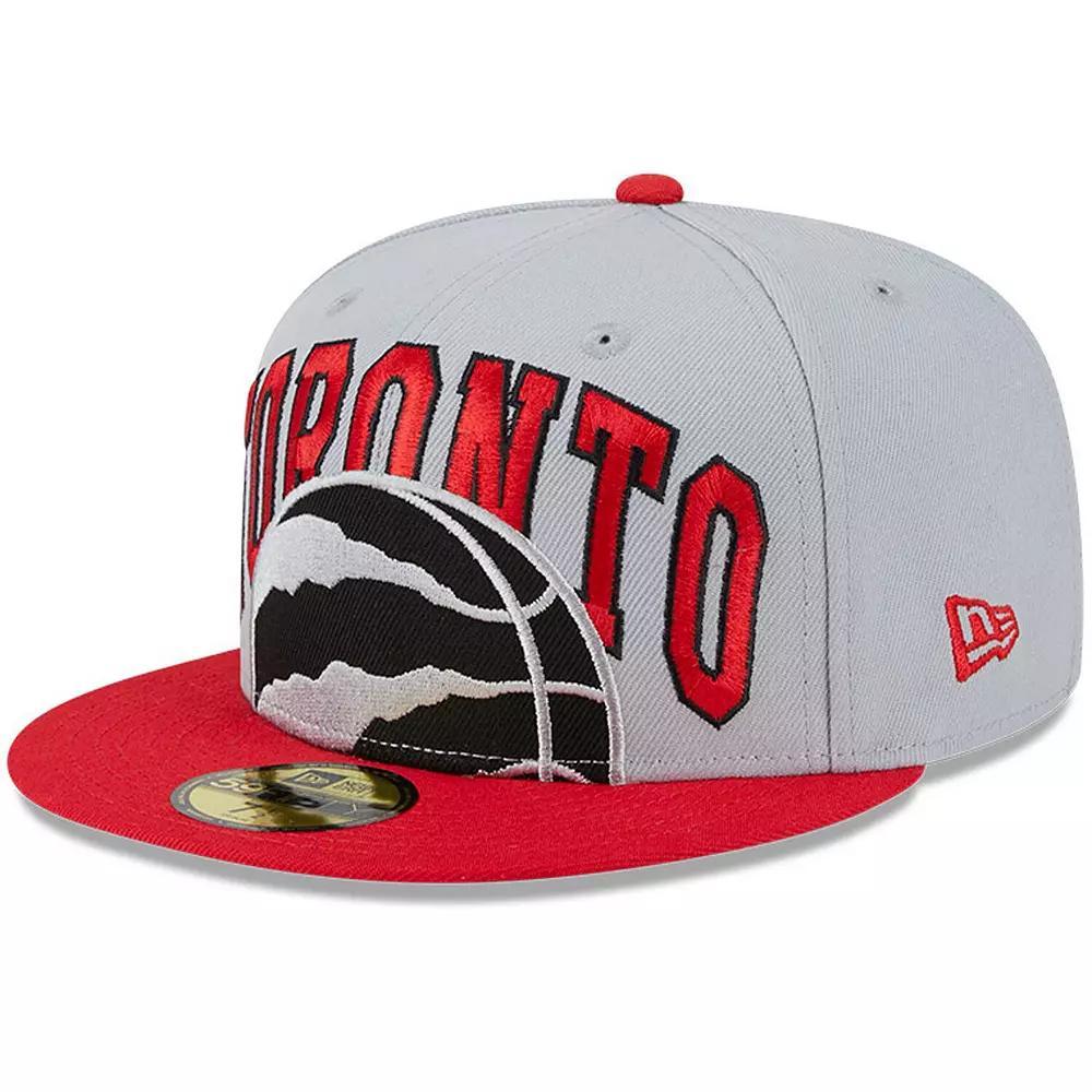 Men's New Era Gray/Red Toronto Raptors Tip-Off Two-Tone 59FIFTY Fitted Hat, Size: 7 1/8, Rpt Grey Product Image