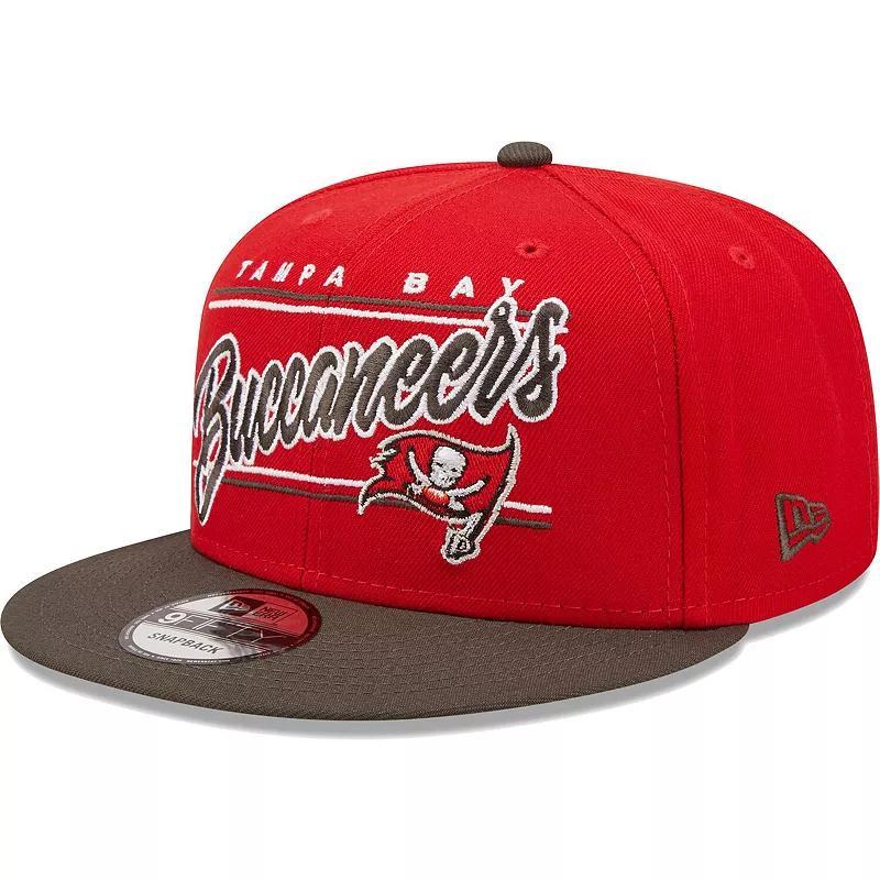 Mens New Era Scarlet/Pewter Tampa Bay Buccaneers Team Script 9FIFTY Snapback Hat Product Image