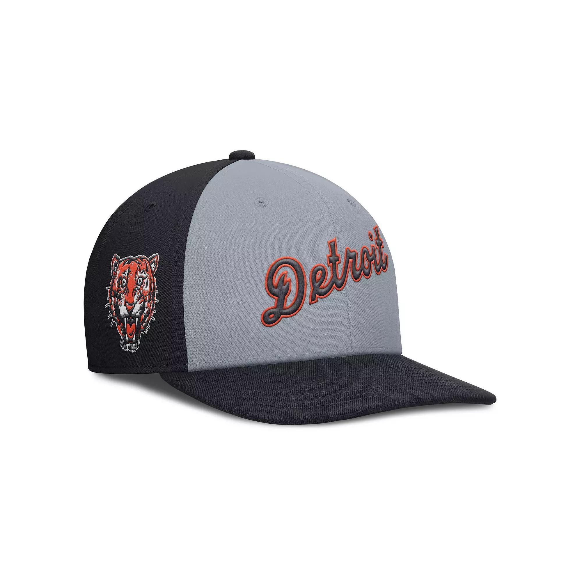 Men's Nike Gray/Navy Detroit Tigers Pro Performance Snapback Hat, Size: Medium/Large, Grey Product Image