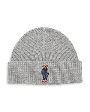 POLO RALPH LAUREN Solid Denim Bear Beanie In Andover Heather Product Image