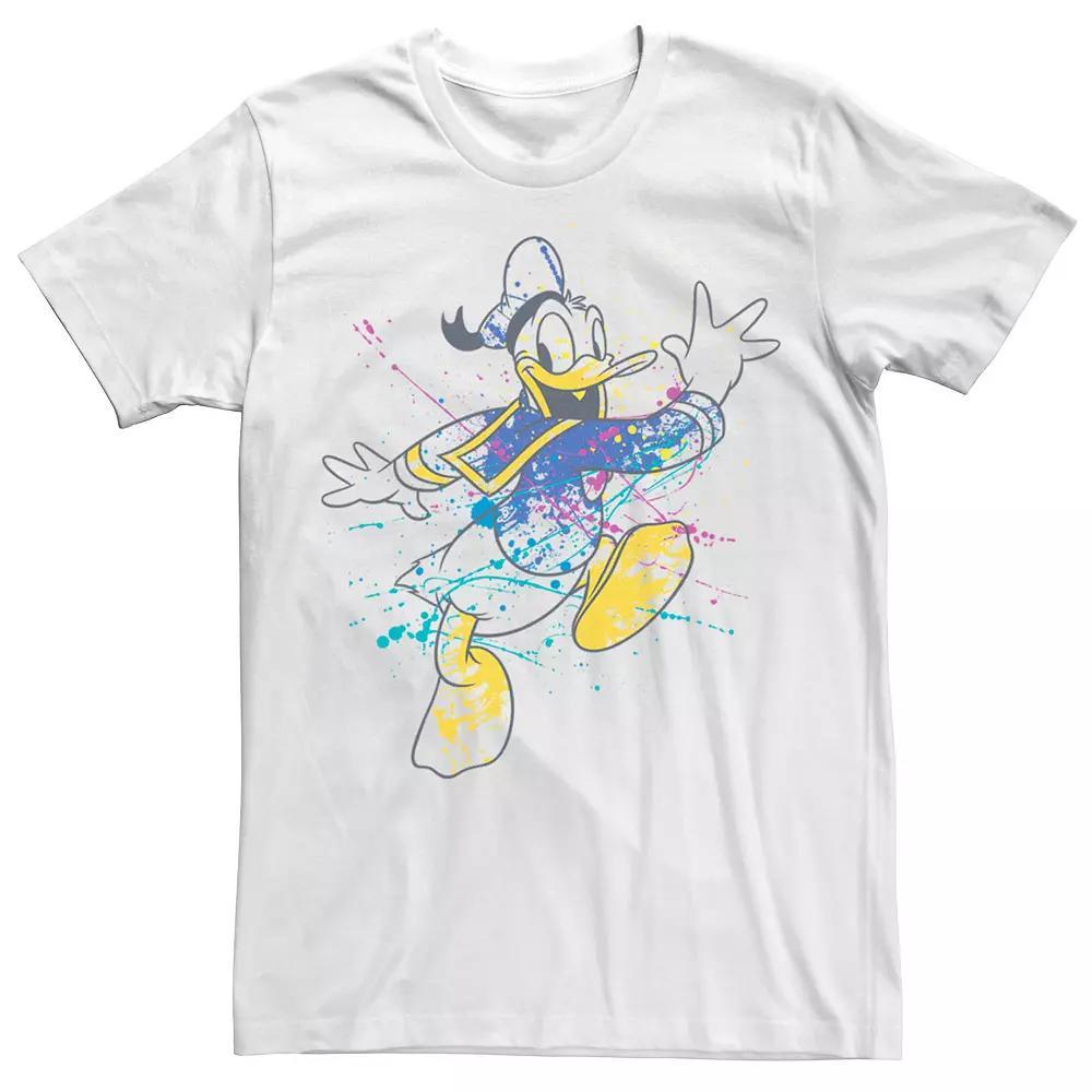 Disney's Donald Duck Jumping For Joy Paint Splatter Portrait Men's Tee,  Product Image