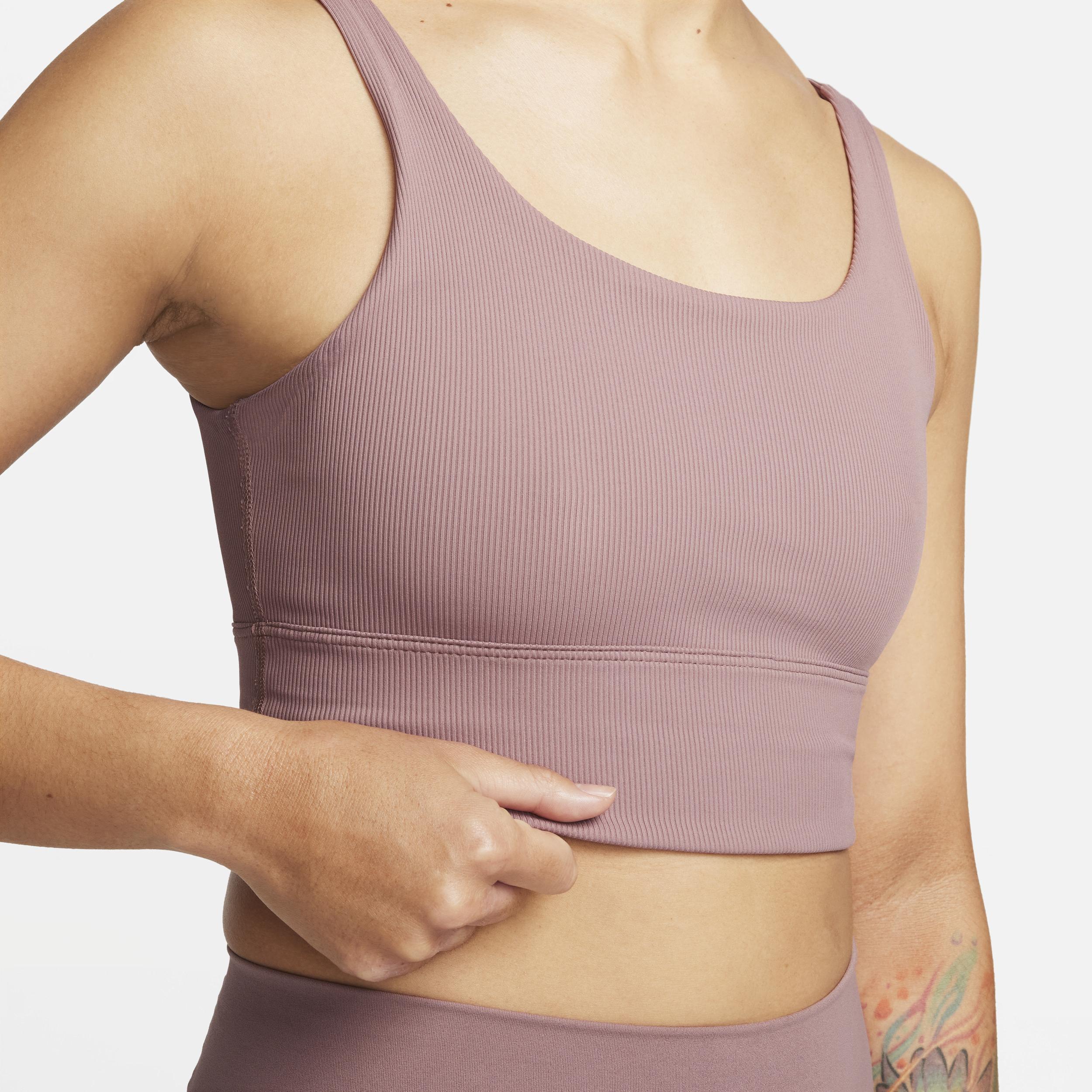 Nike Womens Zenvy Rib Light-Support Non-Padded Longline Sports Bra Product Image