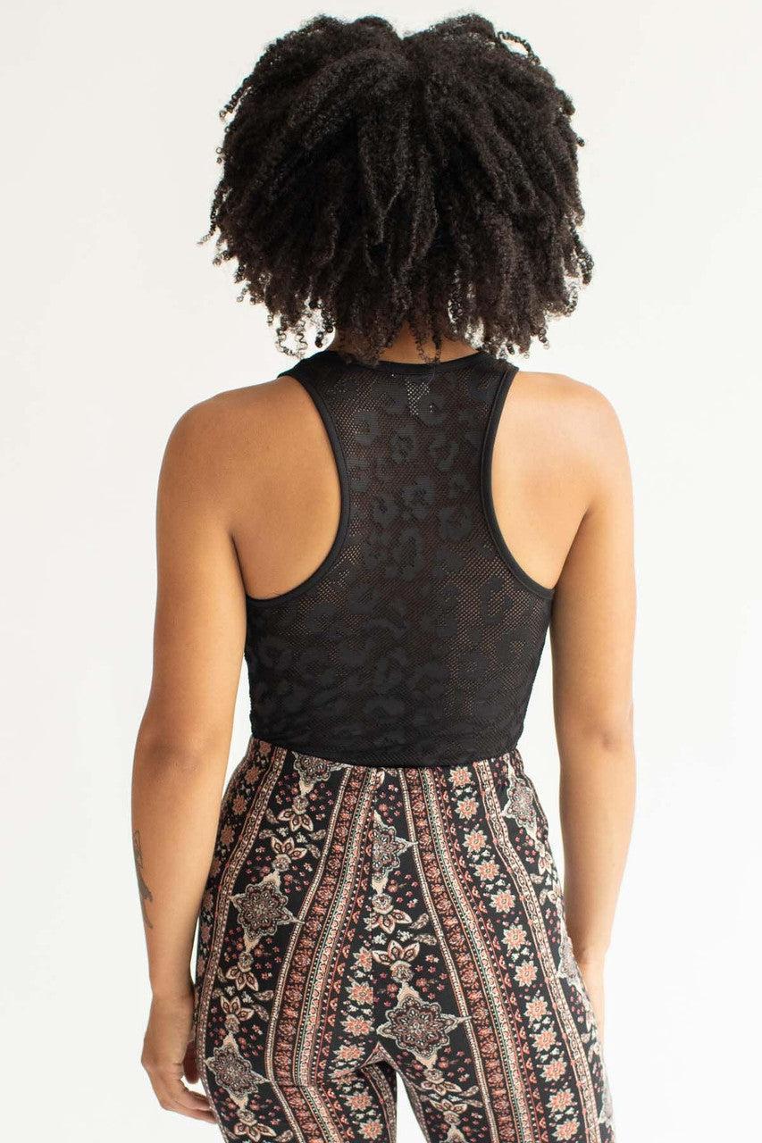Black Leopard Net Bodysuit Product Image