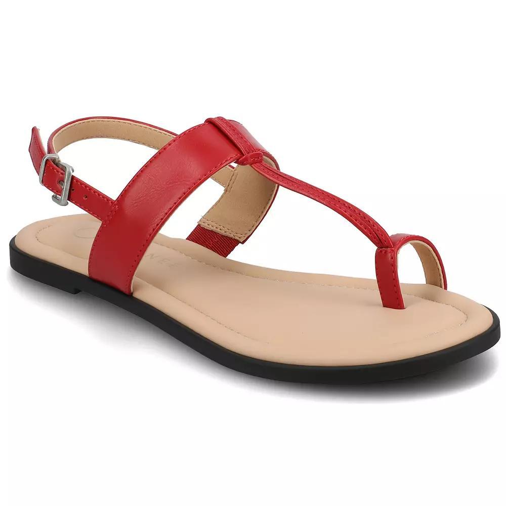 Journee Gerra T-Strap Toe Ring Women's Flat Sandals,  Product Image