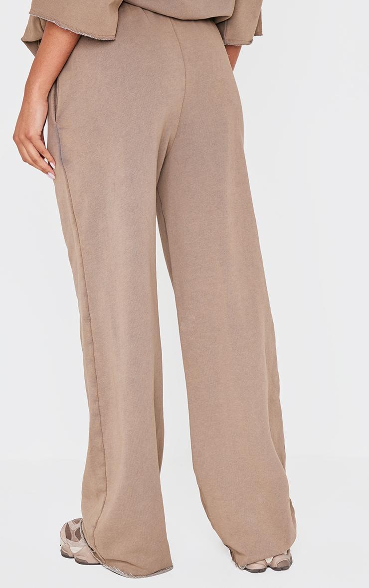 Brown Vintage Wash Wide Leg Sweatpants Product Image