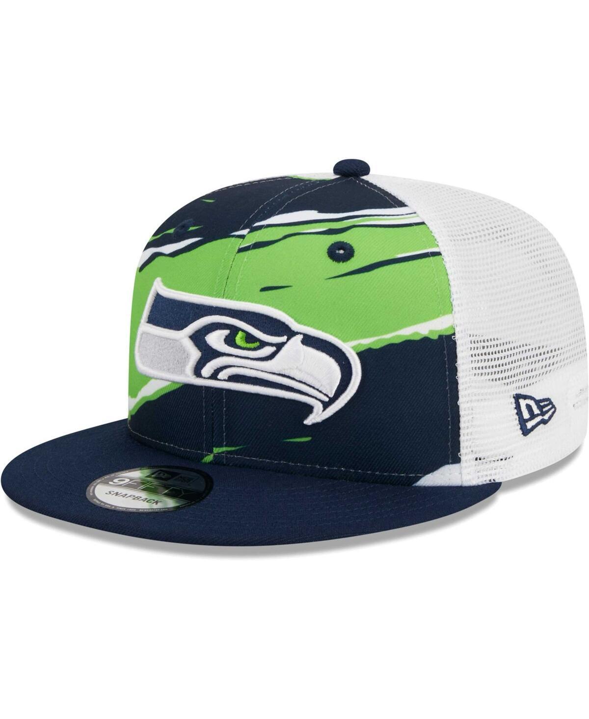 Mens New Era College Seattle Seahawks Tear Trucker 9FIFTY Snapback Hat, Blue Product Image