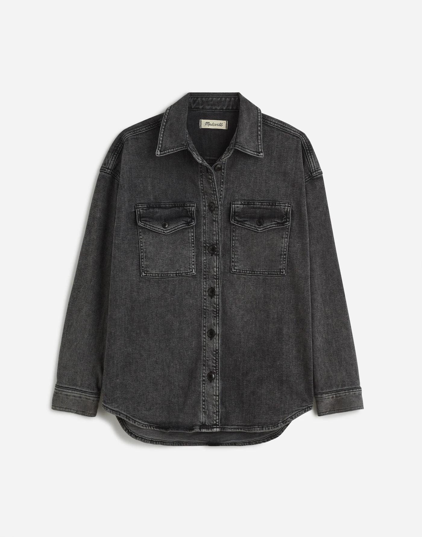 Denim Long-Sleeve Button-Up Shirt Product Image