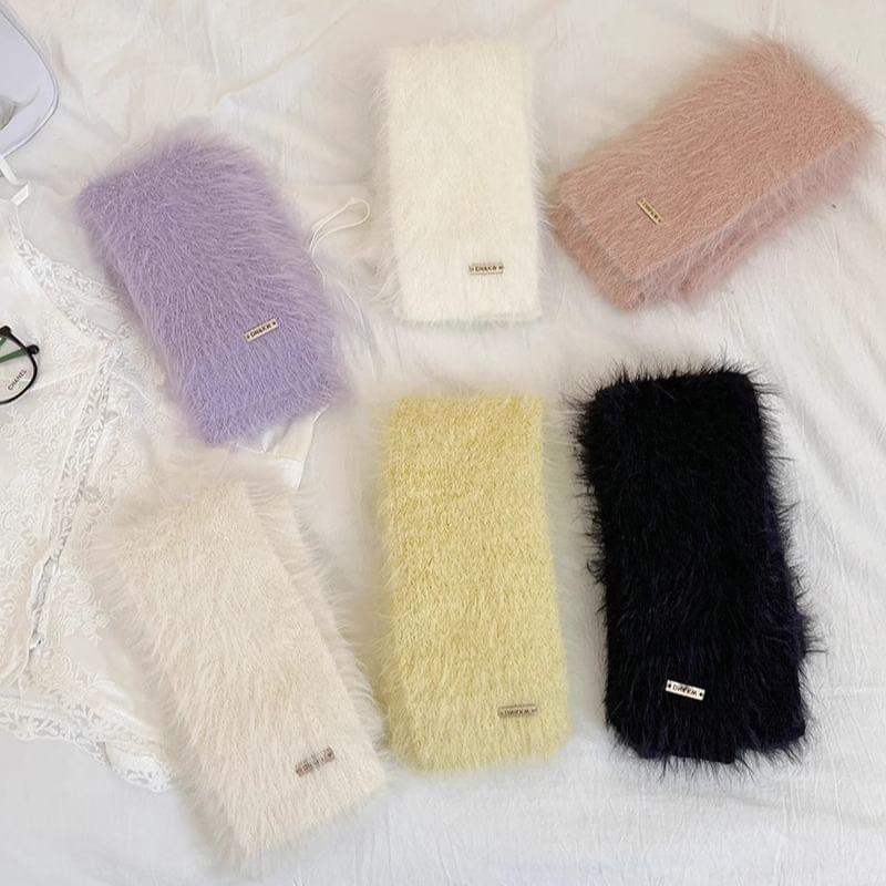 Plain Faux Fur Narrow Scarf Product Image