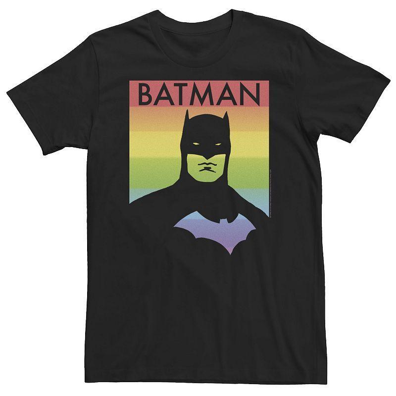 Big & Tall DC Comics Pride Batman Rainbow Poster Tee, Men's, Size: Large Tall, Black Product Image