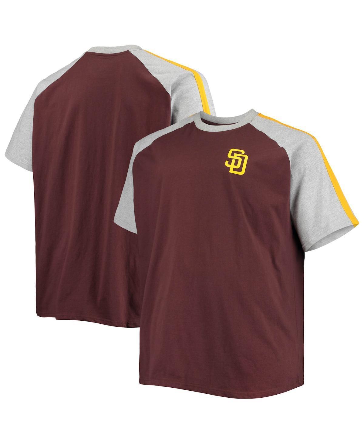 Mens /Heathered Gray San Diego Padres Big & Tall Circular Raglan T-Shirt Product Image