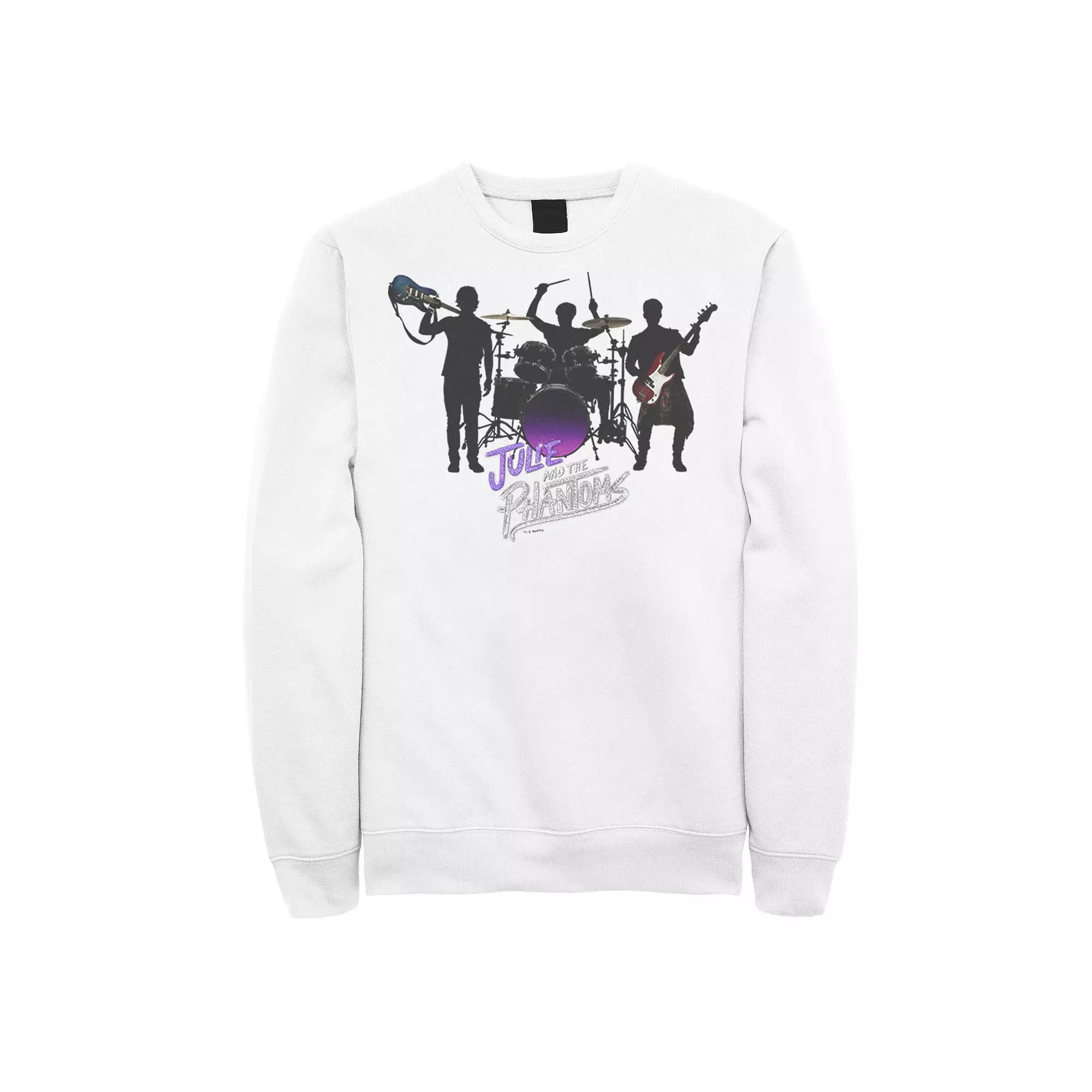 Men's Julie And The Phantoms Group Shot Logo Silhouette Sweatshirt, Size: XL, White Product Image