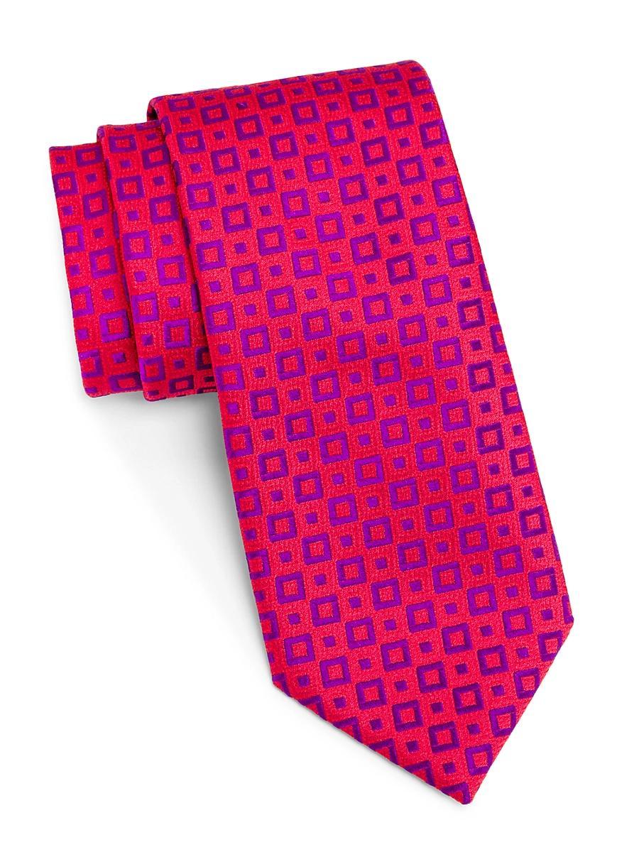 Mens Geometric Silk Tie Product Image