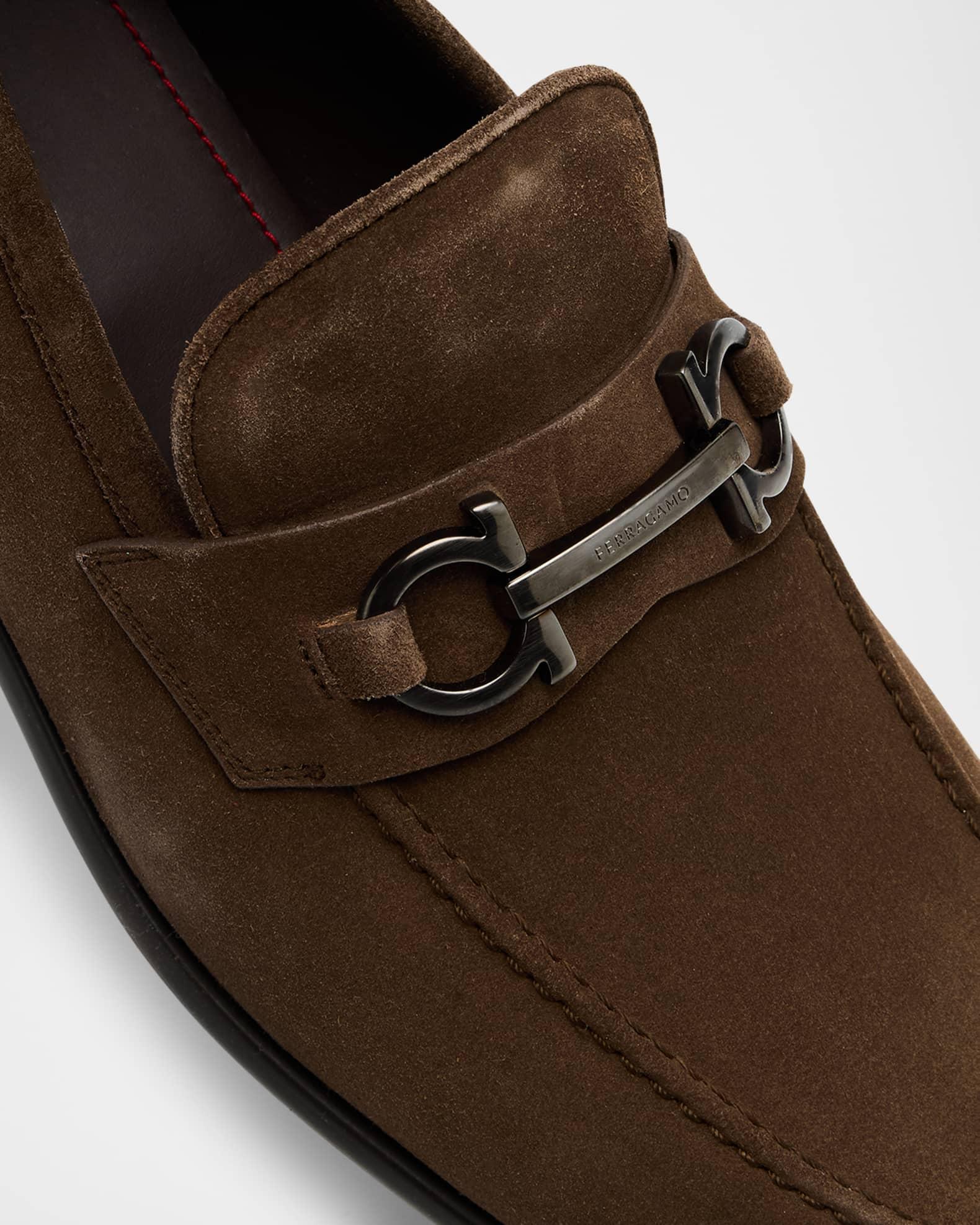 Men's Foster Suede Gancini-Bit Loafers Product Image