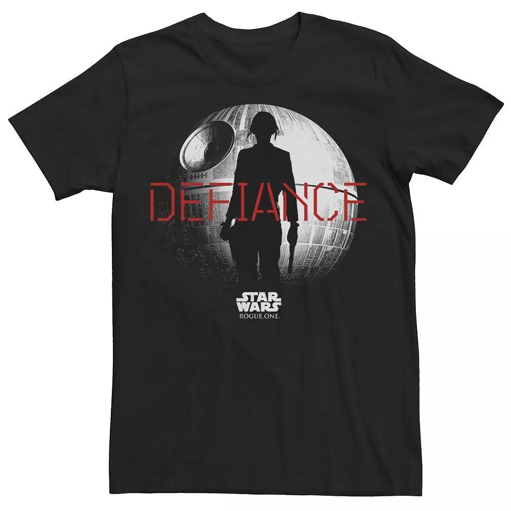 Men's Star Wars Rogue One Jyn Erso Silhouette "Defiance" Graphic Tee, Size: XL, Black Product Image