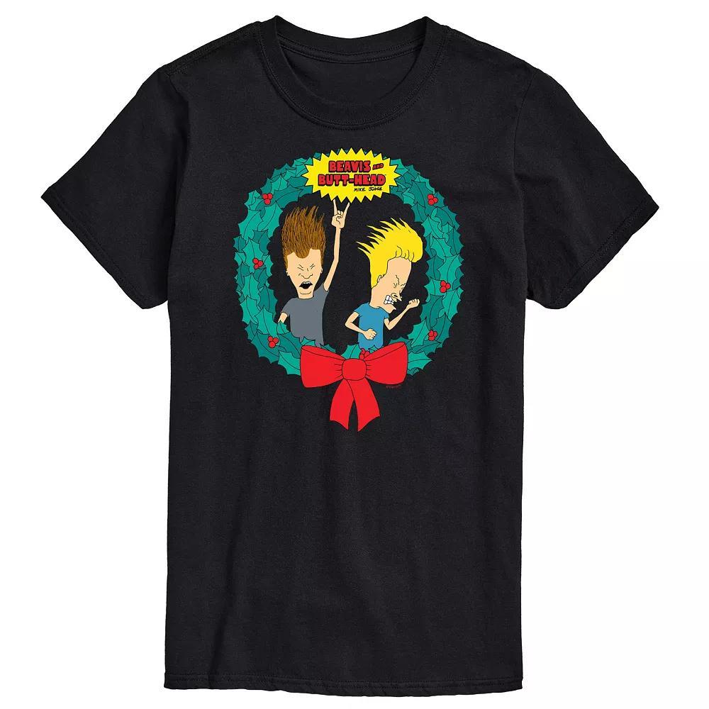 Big & Tall Beavis & Butthead Rockin Wreath Tee, Men's, Size: Large Tall, Black Product Image