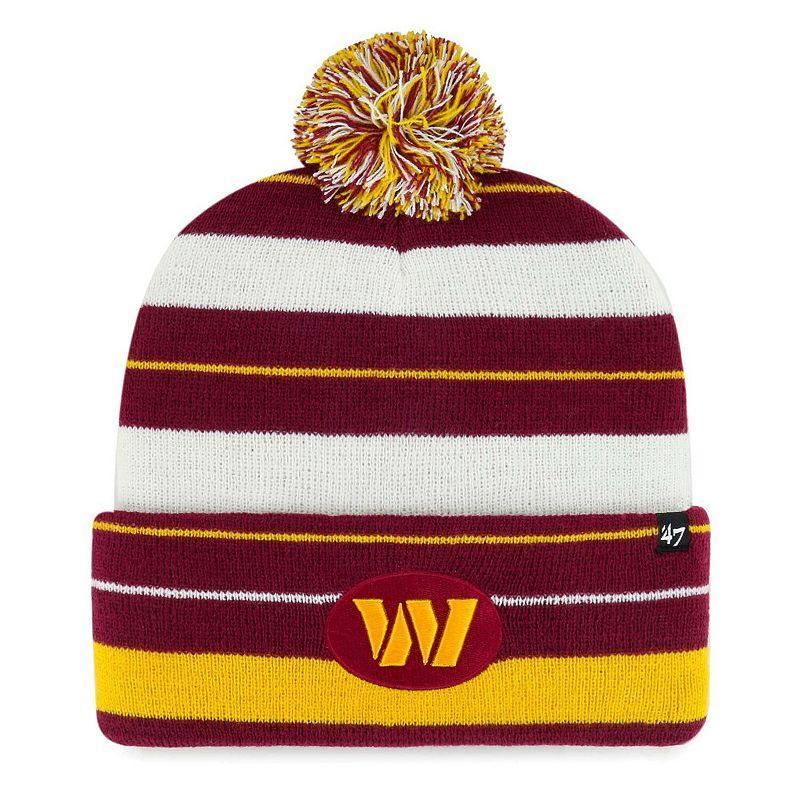 Womens 47 Burgundy Washington Commanders Powerline Cuffed Knit Hat with Pom Product Image