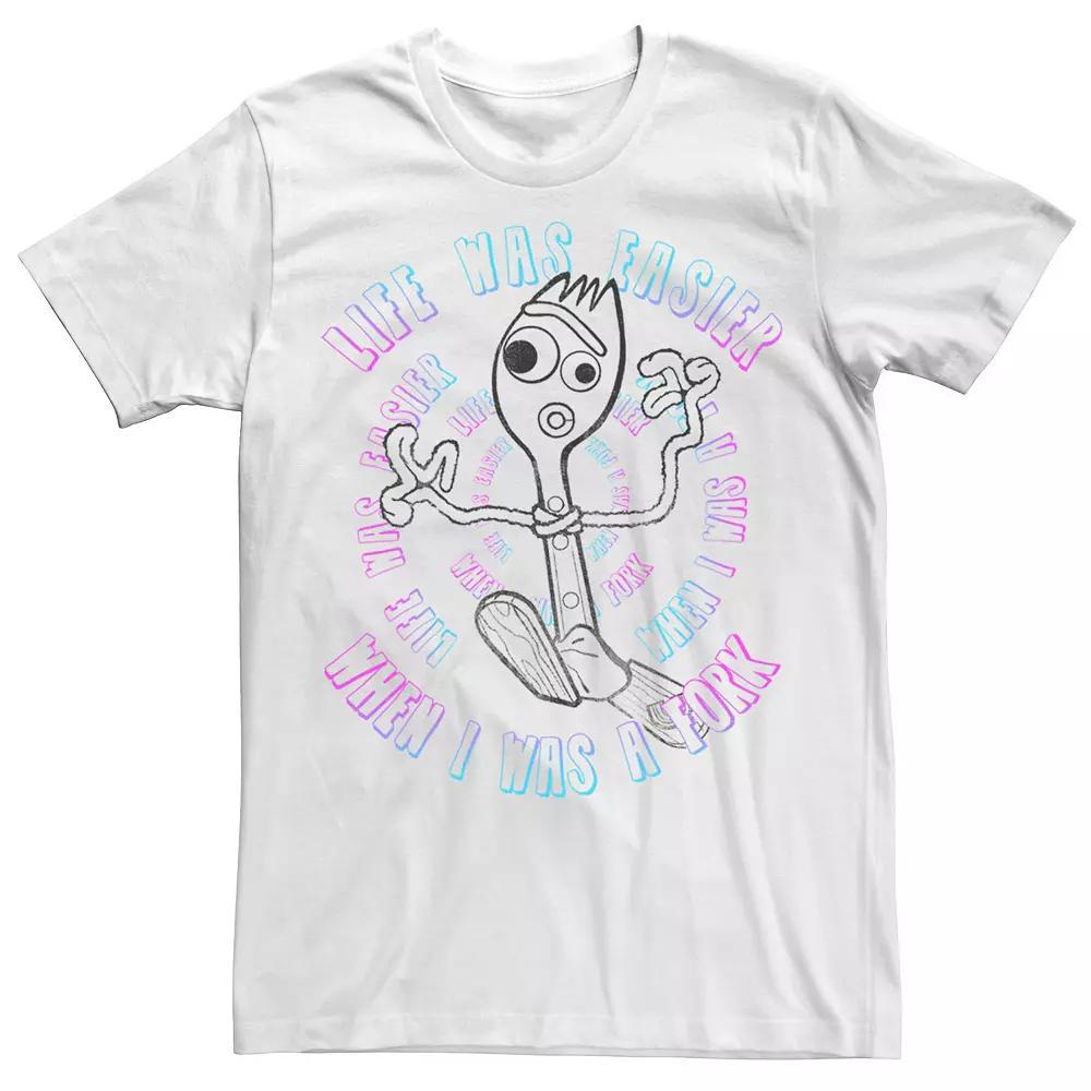 Disney / Pixar's Toy Story 4 Forky Men's Life Was Easier Poster Tee, Size: XXL, White Product Image