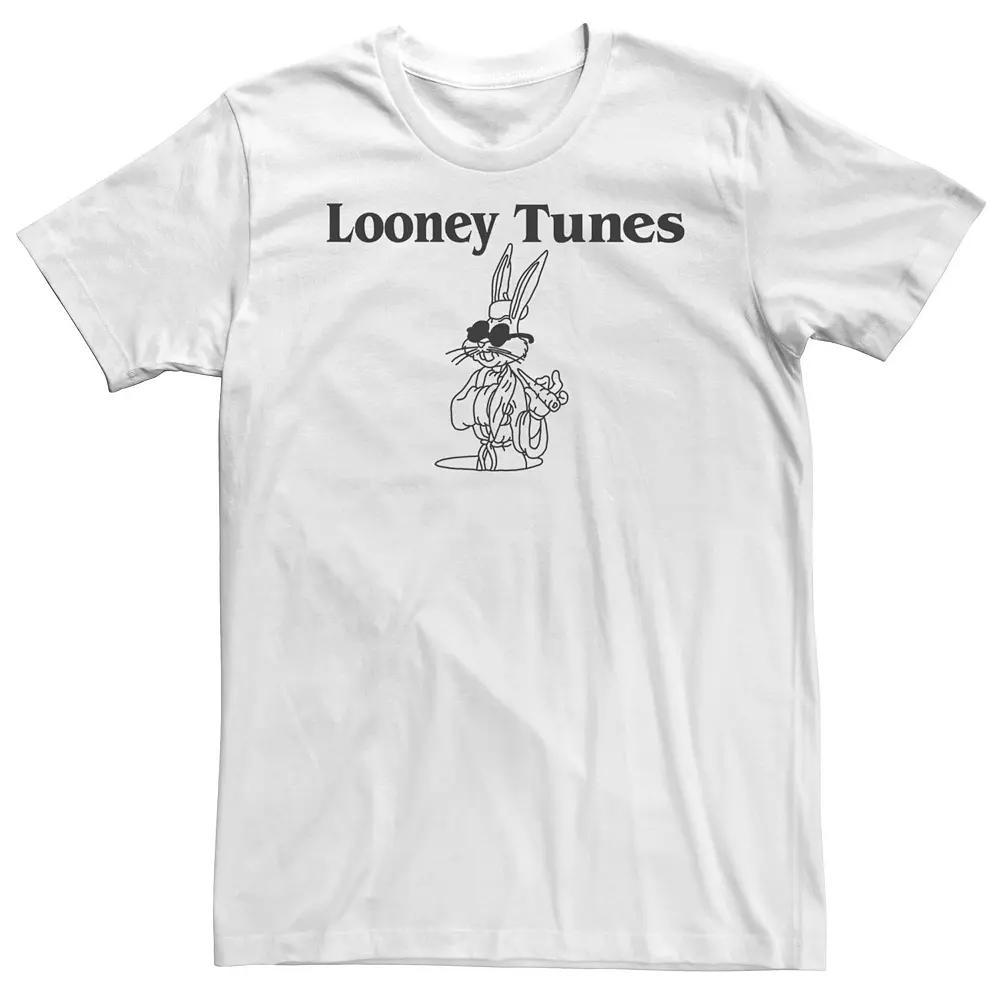 Big & Tall Looney Tunes Bugs Bunny Logo Line Art Tee, Men's,  Product Image
