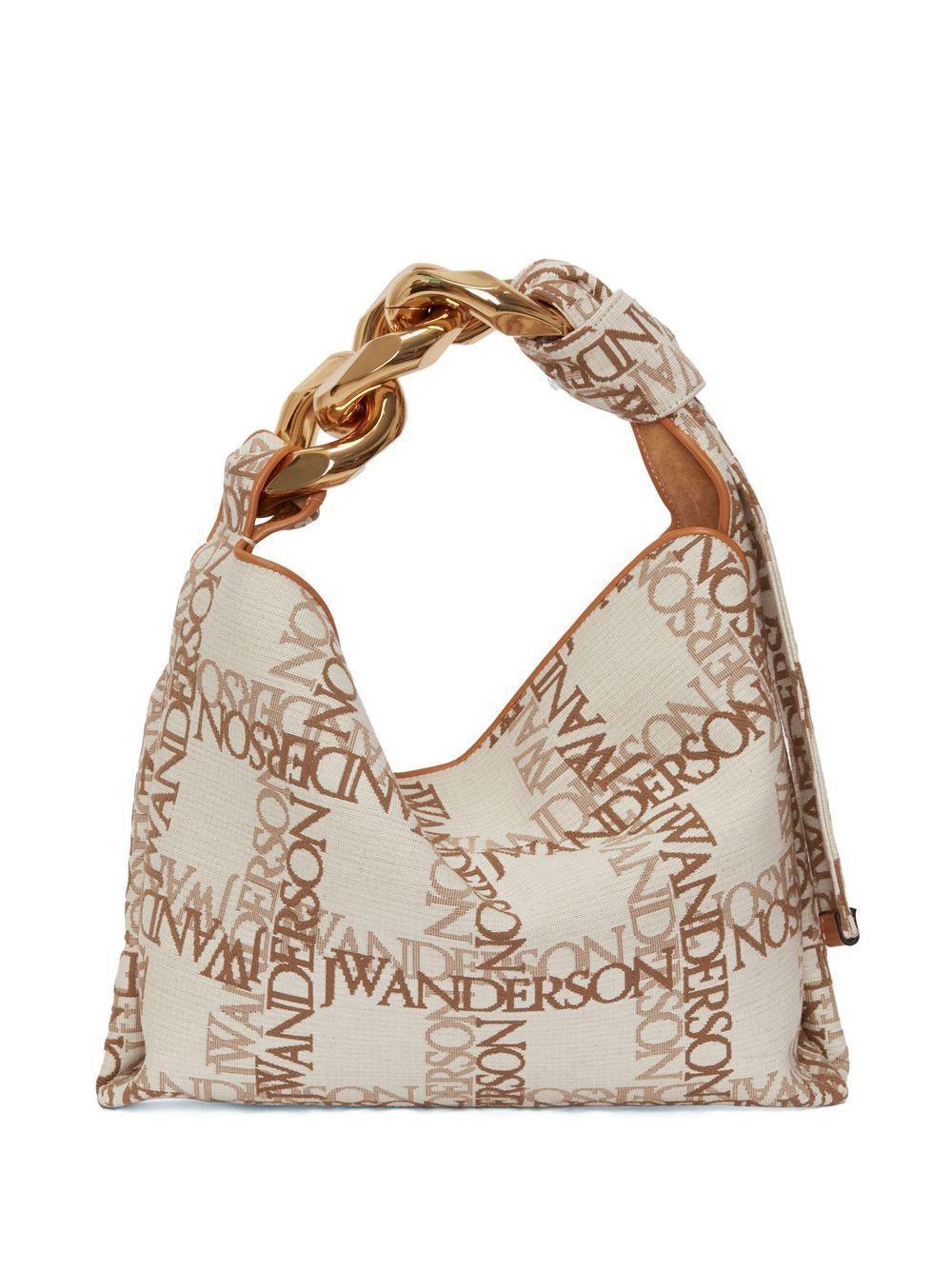 JW ANDERSON Small Chain Hobo Bag In Beige Product Image