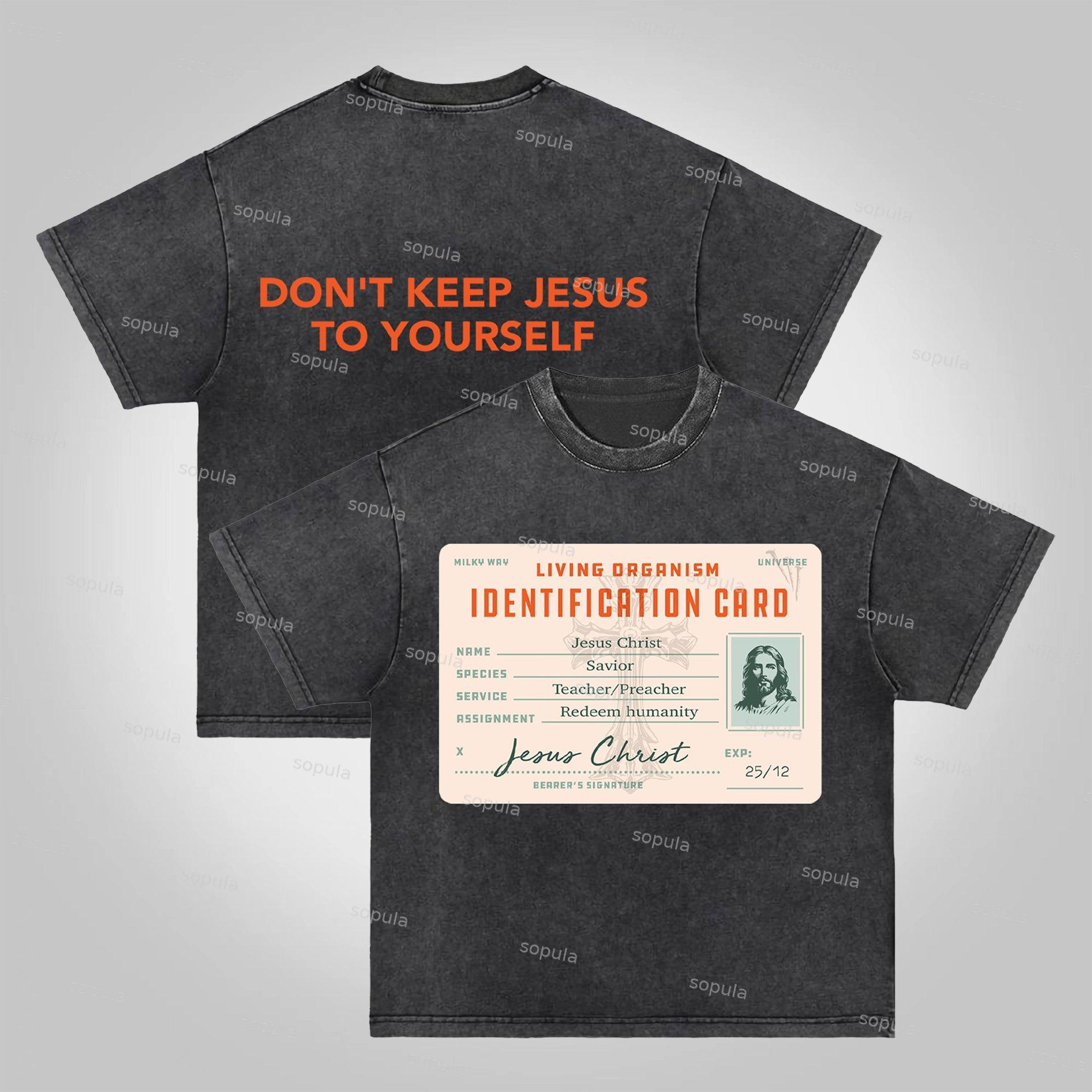 Sopula Don't Keep Jesus To Yourself Graphic Acid Washed T-shirt Product Image