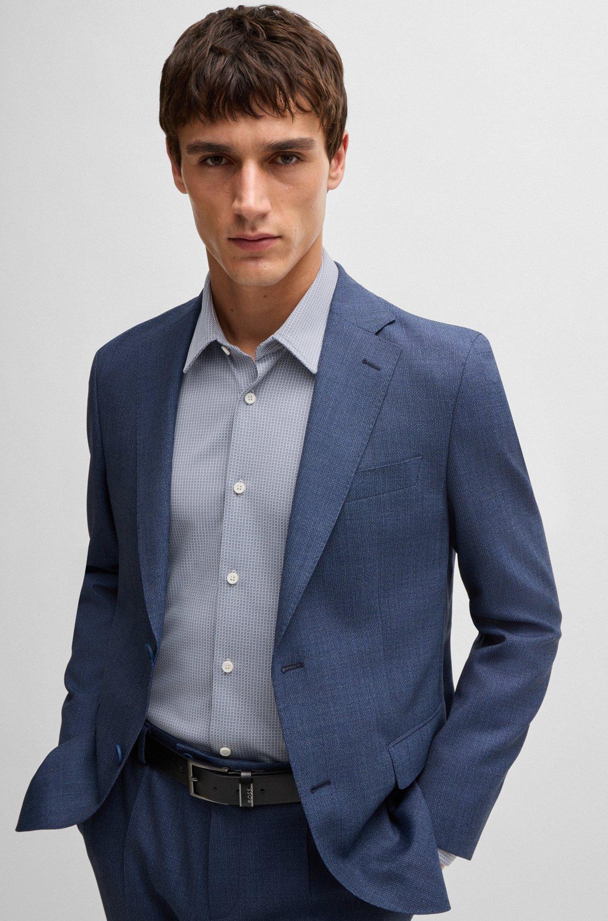 Slim-fit shirt in patterned performance fabric Product Image