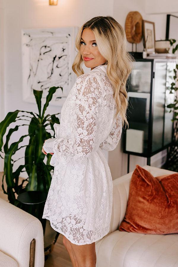 It's In The Details Lace Mini Dress in White Product Image