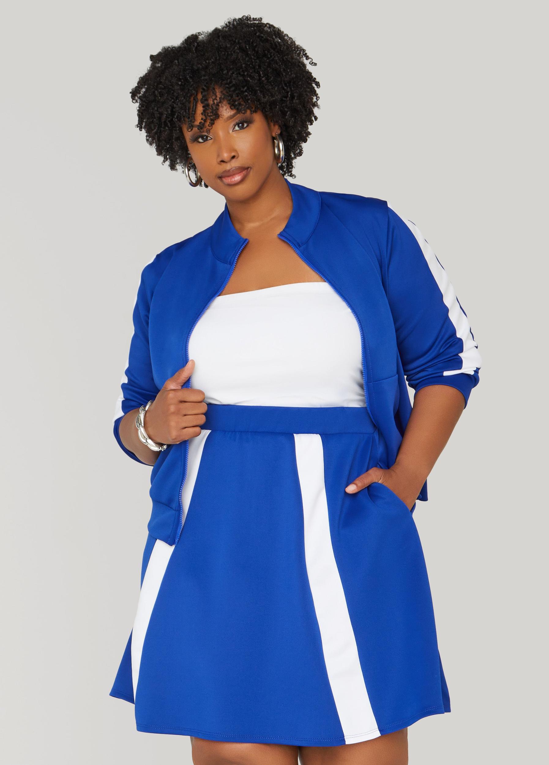 Plus Size Stripe Trimmed Track Jacket Ashley Stewart Product Image