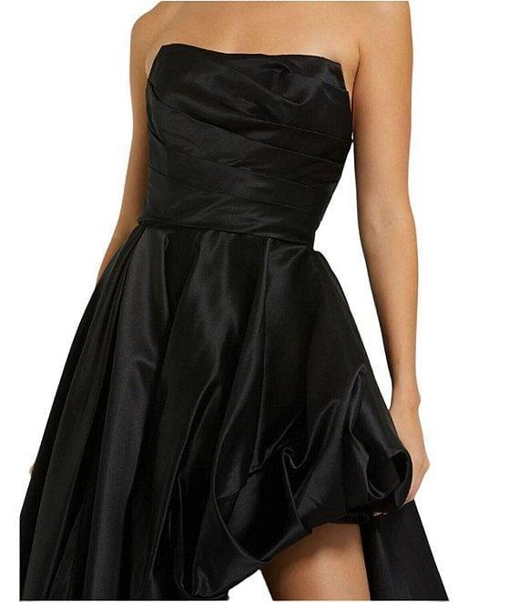 Mac Duggal Strapless Sleeveless Ruched Asymmetrical Bubble Hem Gown Product Image