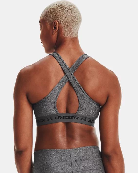 Womens Armour Mid Crossback Heather Sports Bra Product Image