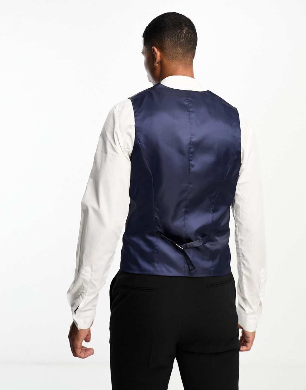 ASOS DESIGN wedding super skinny suit vest Product Image