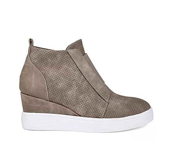 Journee Clara Womens Wedge Sneakers Brown Product Image