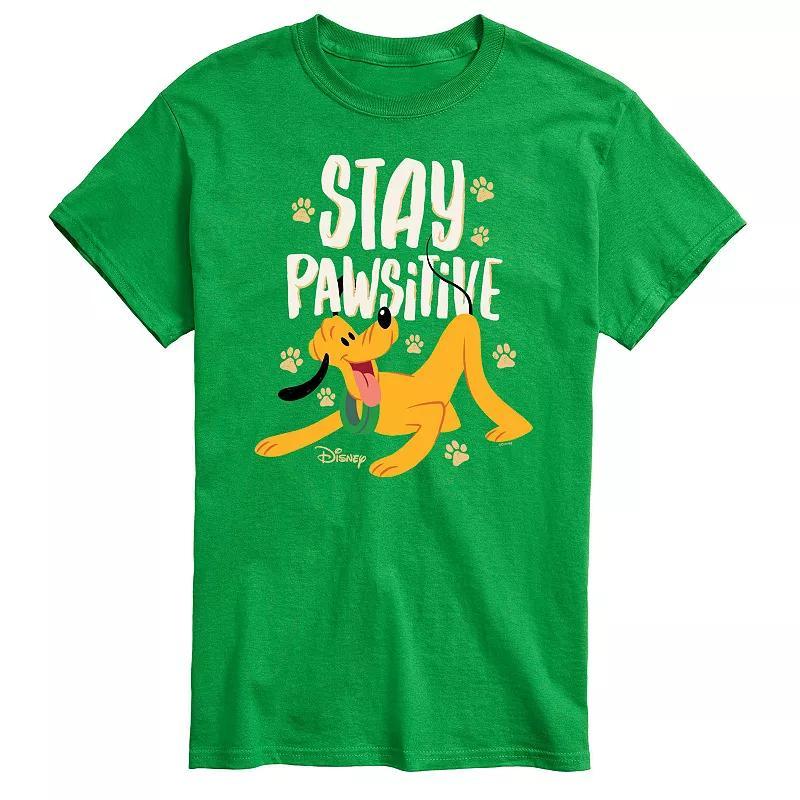 Disney's Cats & Dogs Big & Tall Stay Pawsitive Graphic Tee, Men's, Size: Large Tall, Green Product Image