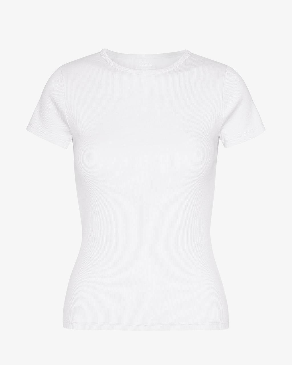 Organic Rib T-Shirt - Optical White Product Image