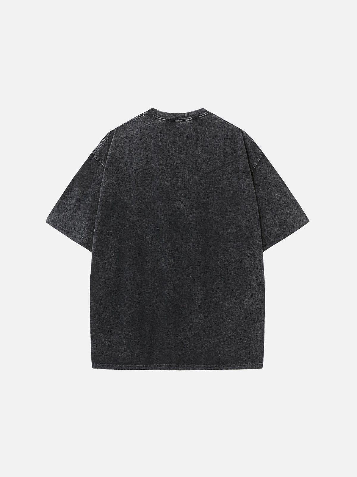 Men's Contrast Color Patchwork Short Sleeve Tee Product Image