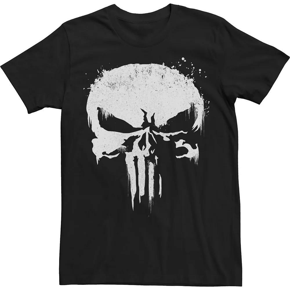 Big & Tall Marvel Punisher White Paint Splatter Skull Tee, Men's,  Product Image