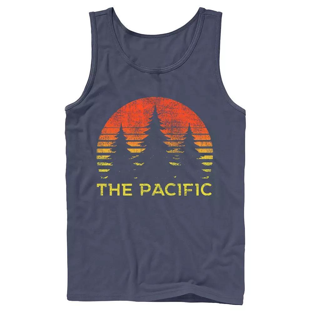 Men's The Pacific Trees Sunset Circle Sketch Tank Top,  Product Image