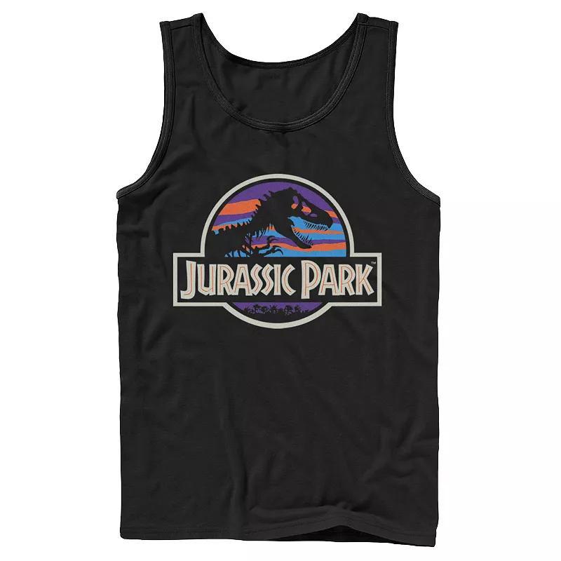 Men's Jurassic World Neon Logo Tank Top, Size: Small, Red Product Image