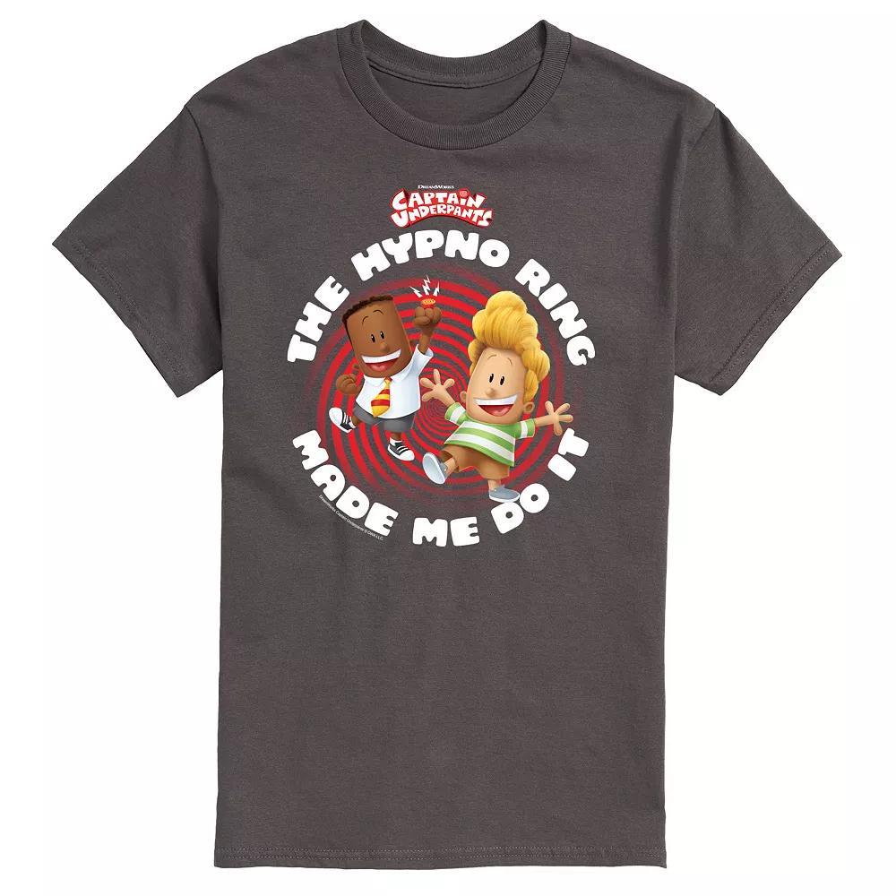 Men's Captain Underpants Hypno Ring Graphic Tee, Size: Large, Grey Product Image