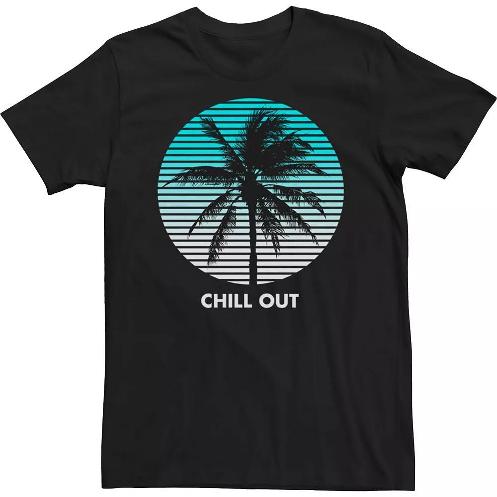 Big & Tall Chill Out Palm Tree Lines Tee, Men's,  Product Image