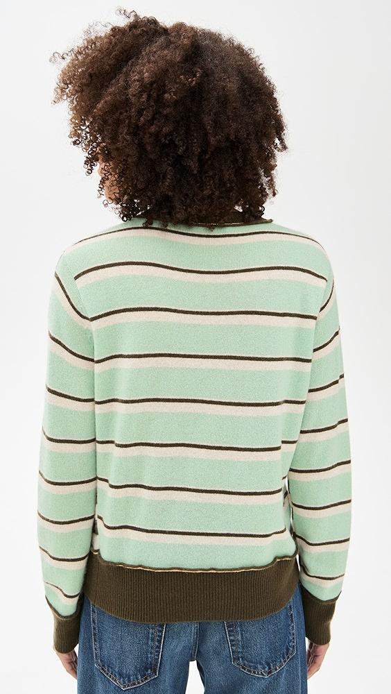 White + Warren Cashmere Mixed Stripe Crew Sweater | Shopbop Product Image