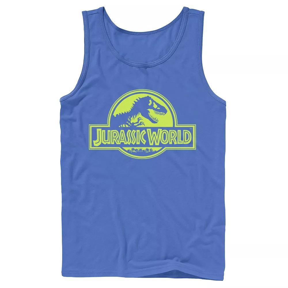 Men's Jurassic World Neon Logo Tank Top,  Product Image