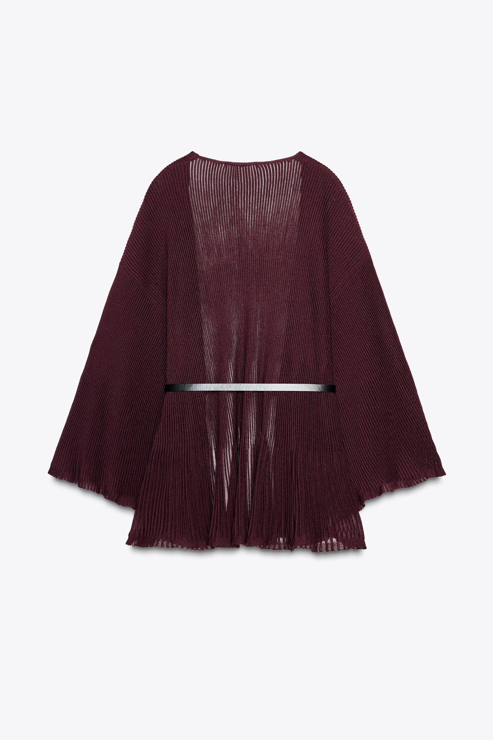 RIB KNIT CARDIGAN WITH BELT Product Image