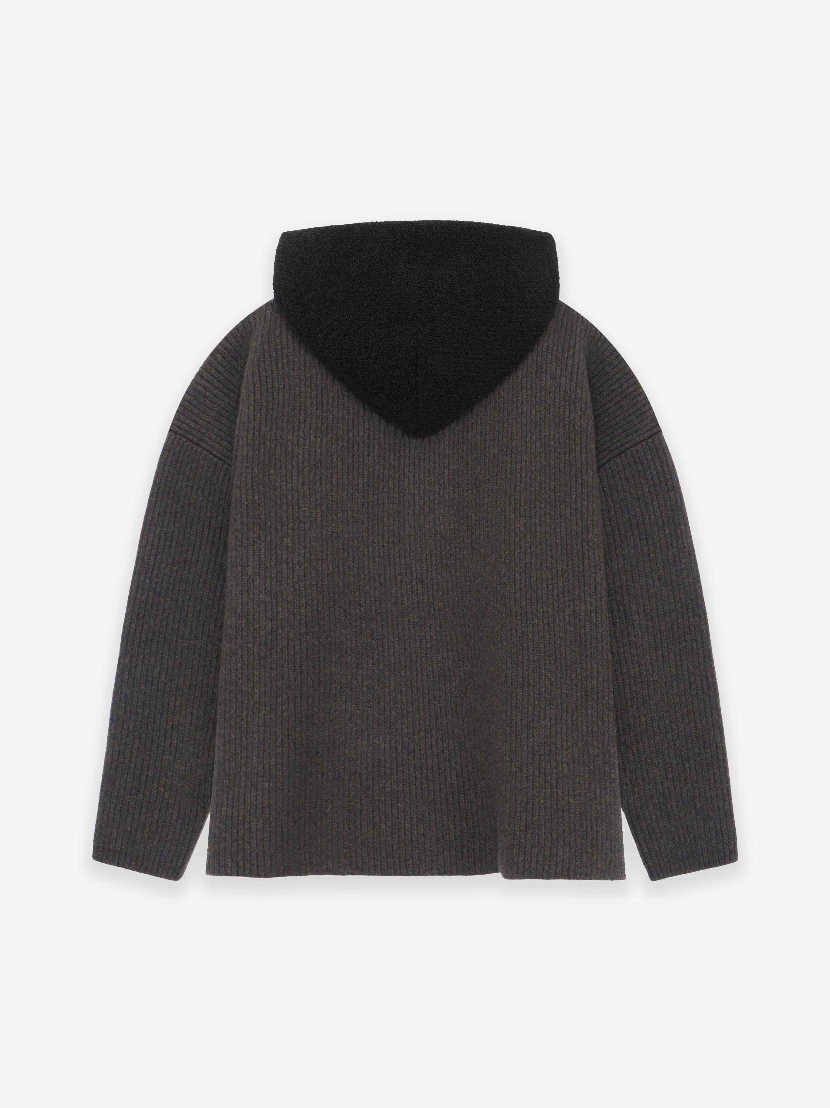 Wool V-Neck Hoodie Product Image