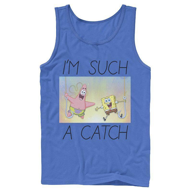 Men's Nickelodeon SpongeBob SquarePants Such A Catch Fish Hook Graphic Tank Top,  Product Image