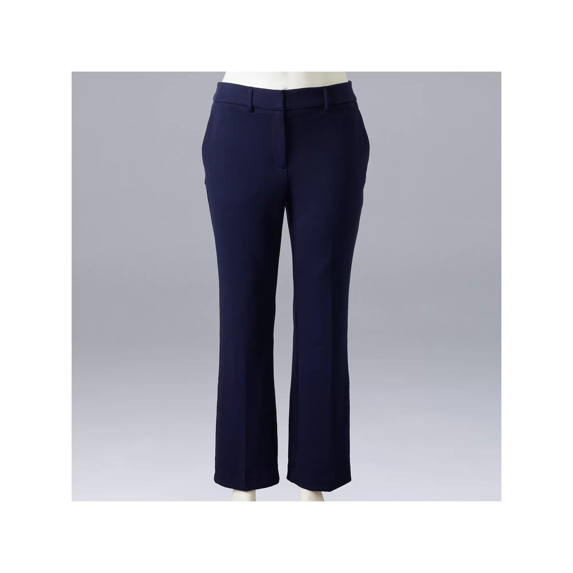 Plus Size Simply Vera Vera Wang High-Rise Flare Trousers, Women's, Size: 24 Tall, Maritime Blue Product Image